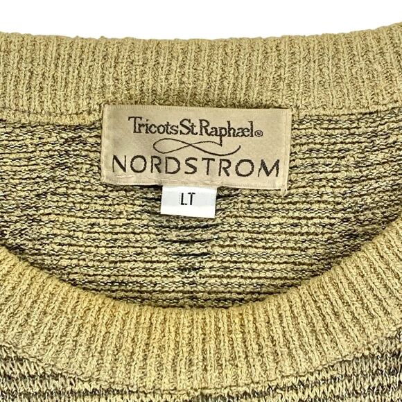Tricots St. Raphael Sweater Men L Tan Diamond Pattern Grandpa Vintage 90s Winter - Picture 16 of 16